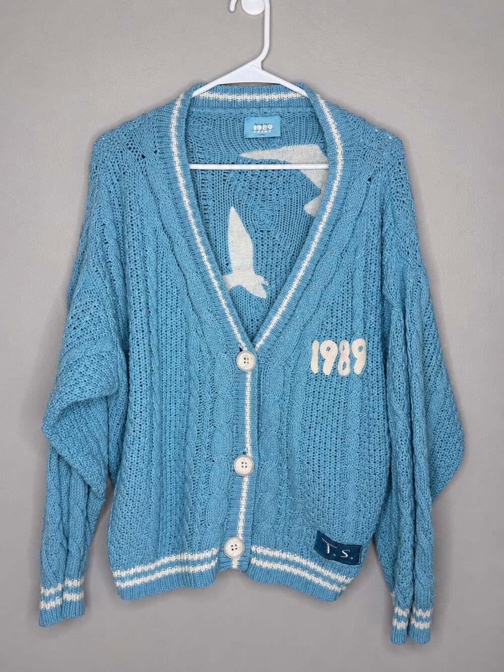 Taylor Swift 1989 Taylor’s Version Blue Seagull Cable Knit Cardigan Sweater XS/S